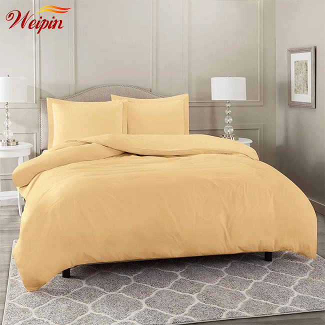 Yellow Bedroom Linen Set 14 Inch Deep Pockets Super Soft